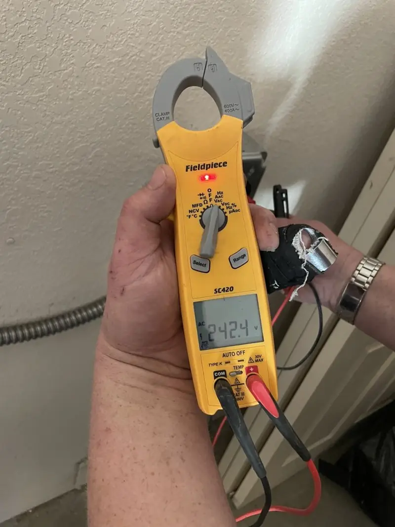 Voltage testing with clamp meter during Generator Installation in White Center
